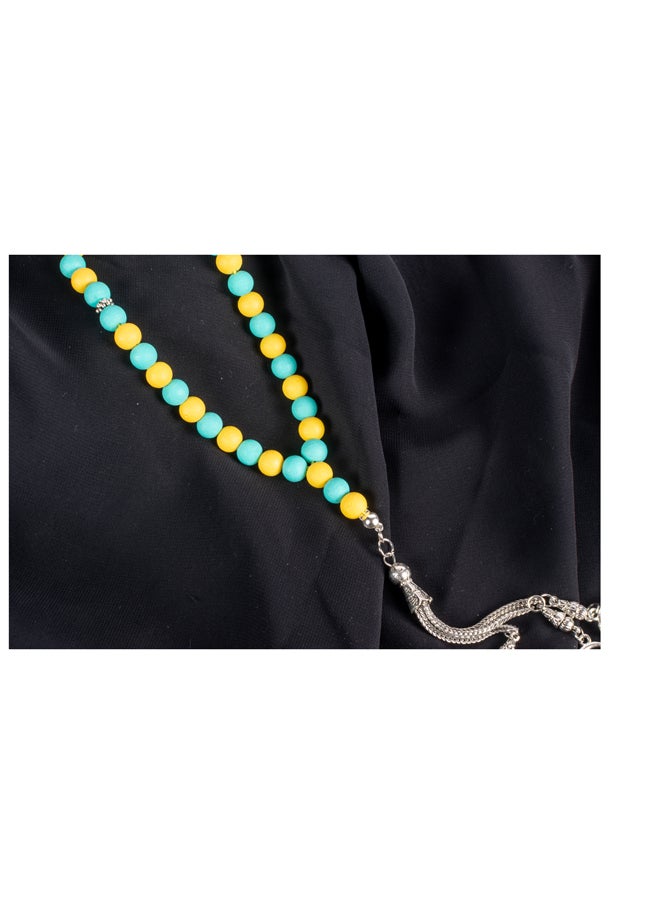 The Black Pearl Accessories Multi Colored Alabaster Stone Prayer Bead of 33 Beads  - Image 3