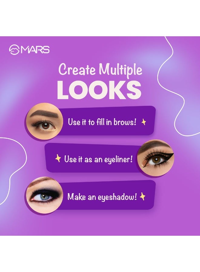 مارس محدد العيون والجبين Eyelove Multi Pods Gel Eyeliner & Eyebrow Powder مع فرشاة ذات طرفين (3.5 جم) (بني) - Image 3