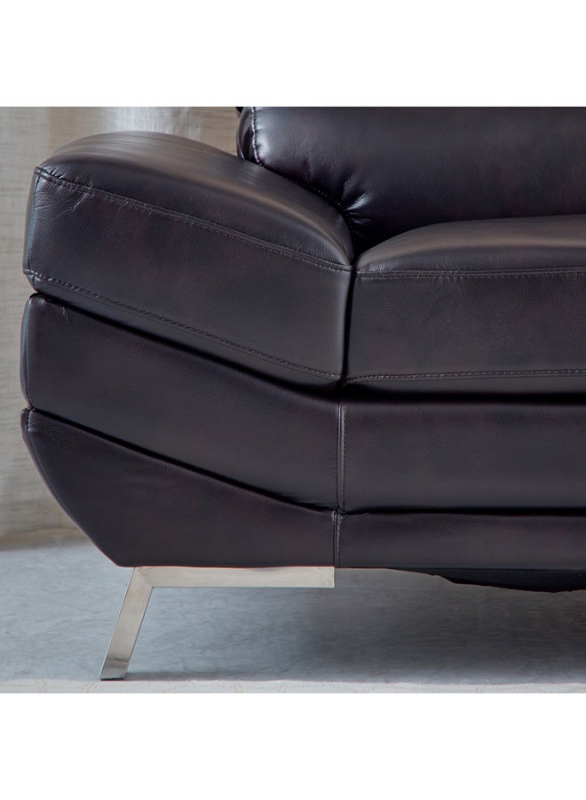 Home Box Salerno 3-Seater Faux Leather Sofa 88 x 85 x 184 cm Black - Image 4