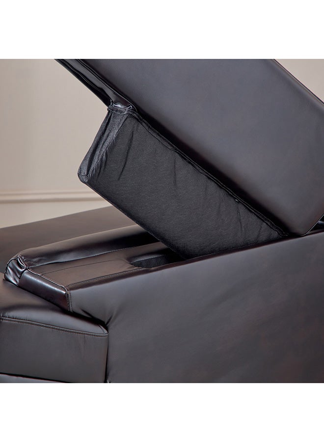 Home Box Salerno 3-Seater Faux Leather Sofa 88 x 85 x 184 cm Black - Image 5