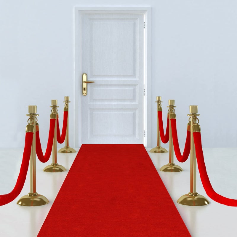 هواهو إكسسوارات الزفاف في الممرات 2 مم سجاد السجاد عداء Red Aisle من أجل الخطوة وتكرار حفلات الأحداث والأحداث الداخلية أو الخارجية على ارتفاع 24 بوصة × 15 قدمًا - Image 5