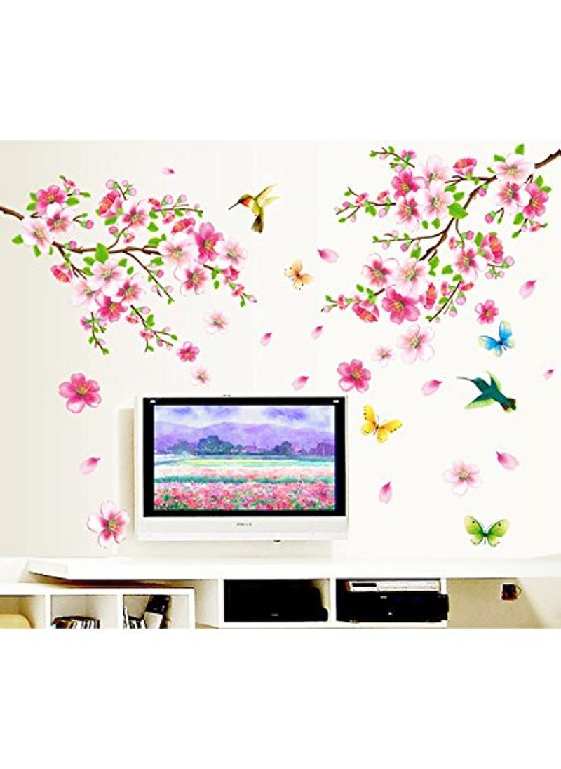 Decals Design Decals Design 'Flowers Branch' Wall Sticker (PVC Vinyl, 60 cm x 90 cm),Multicolor  - Image 1