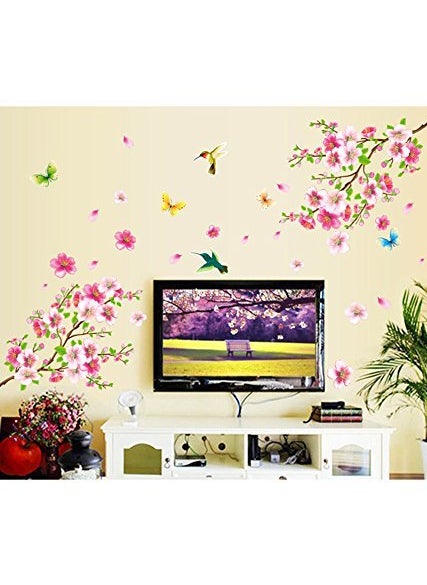 Decals Design Decals Design 'Flowers Branch' Wall Sticker (PVC Vinyl, 60 cm x 90 cm),Multicolor  - Image 3
