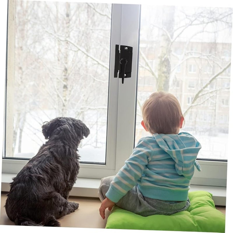 4Pcs White Window Sash Locks Durable Latch For Sliding Windows Prevents Falls And Intrusions - Image 4