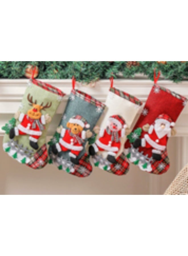 Loquat Christmas Stocking Bags Xmas Fireplace Hanging Socks Boots for Holiday Christmas Decoration