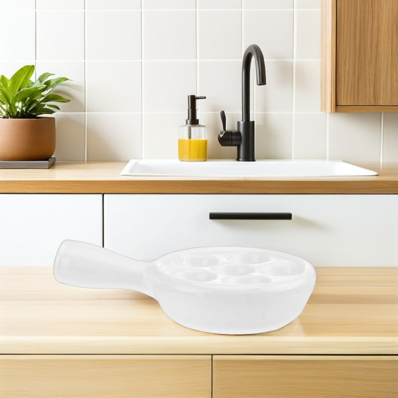 2Pcs Ceramic Escargot Tray Handle Snail Grill Dish Escargot Baking Dish Escargot Baking Tray - Image 3