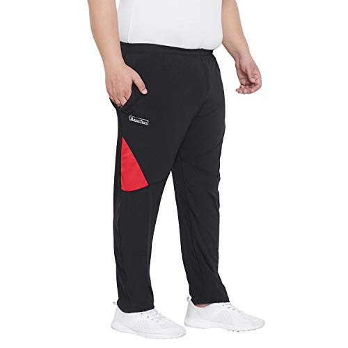 Bigbanana Men's Plus Size Regular Fit Trackpants (Slack,Black,5XL) - Image 4