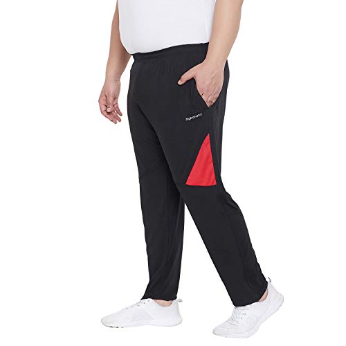 Bigbanana Men's Plus Size Regular Fit Trackpants (Slack,Black,5XL) - Image 3