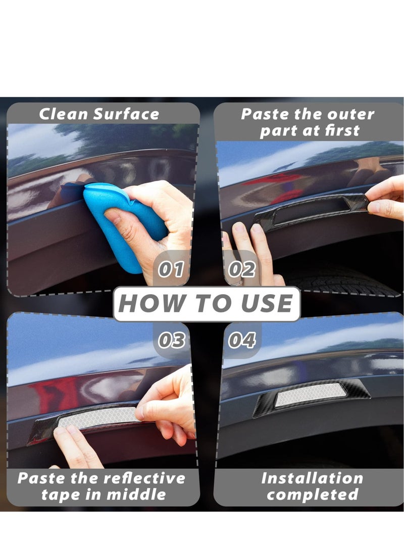 Generic - 12 Pcs Reflective Car Side Marker Stickers - Automotive Exterior Accessories for SUV, Pickup Truck, Wheel Well, Bumper & Fender Protection - Image 1