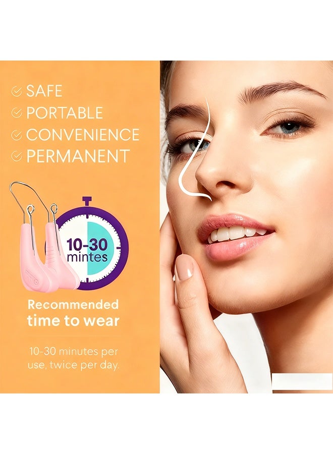 RESONIX Pink Nose Shaper Clip – Soft Silicone Nose Bridge Lifter & Tip Slimming Beauty Tool for Women, Comfortable Daily Nose Sculpting Clip, Washable & Reusable Design - Image 2