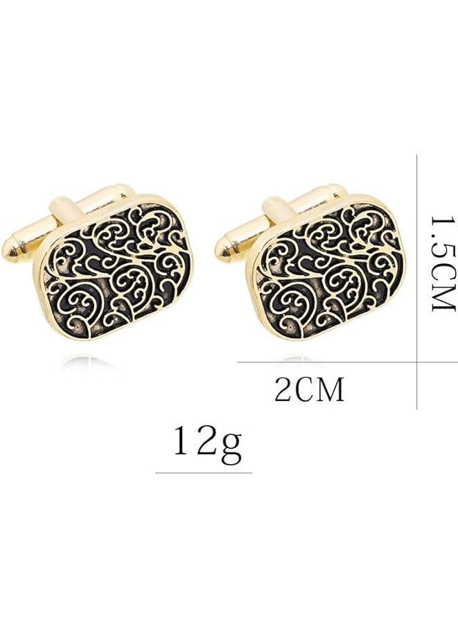 Muyixin - Men French Shirt Cufflinks for Wedding Shirt Party Business Birthday Anniversary Dress, Gold - Image 1