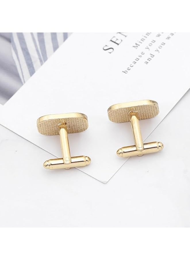 Muyixin - Men French Shirt Cufflinks for Wedding Shirt Party Business Birthday Anniversary Dress, Gold - Image 1