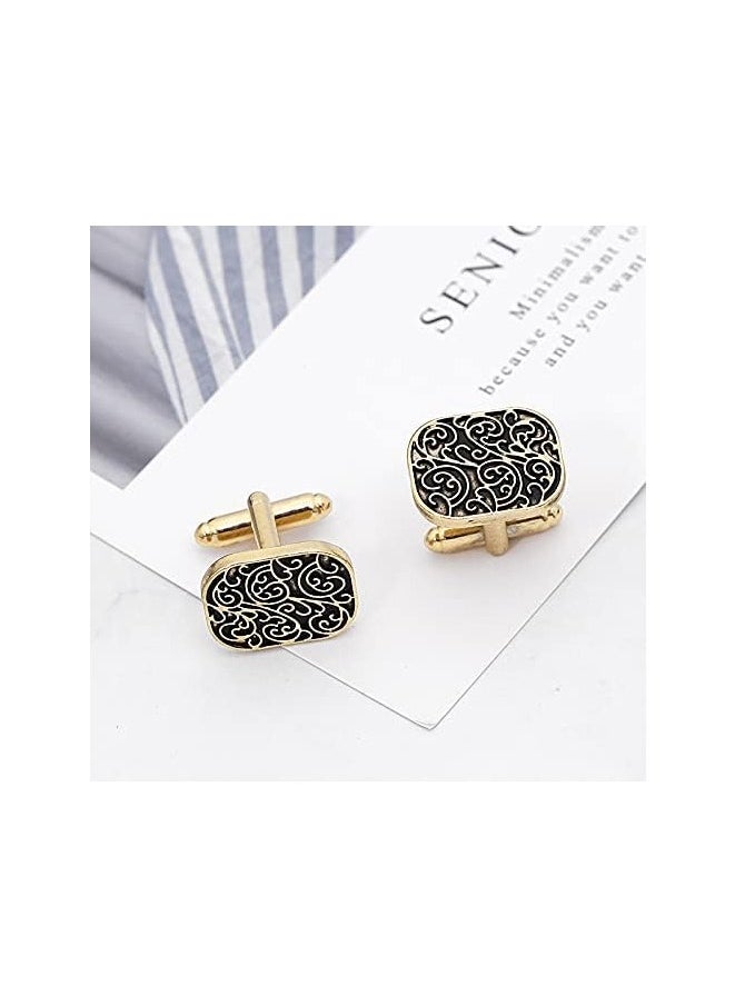 Muyixin - Men French Shirt Cufflinks for Wedding Shirt Party Business Birthday Anniversary Dress, Gold - Image 1