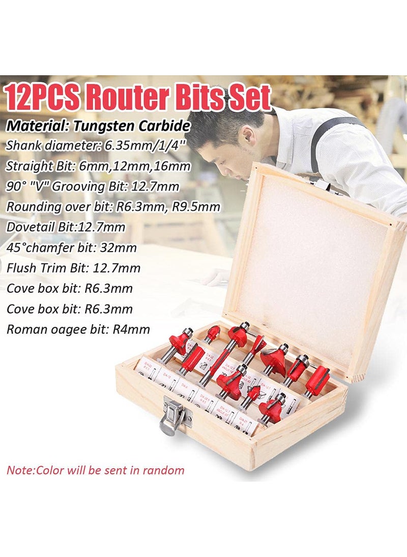 MLD MLD RU_01 635 mm router trimmer bit for wood tungsten carbide router bits panel design carving Engraving 14 inch router machine woodworking 12 pcs Size 635 mmColorMulti MaterialCarbon steel  - Image 2