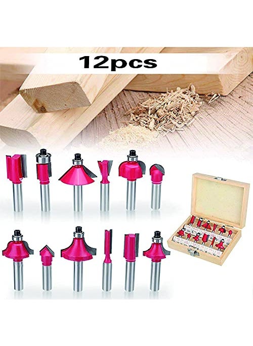 MLD MLD RU_01 635 mm router trimmer bit for wood tungsten carbide router bits panel design carving Engraving 14 inch router machine woodworking 12 pcs Size 635 mmColorMulti MaterialCarbon steel  - Image 5