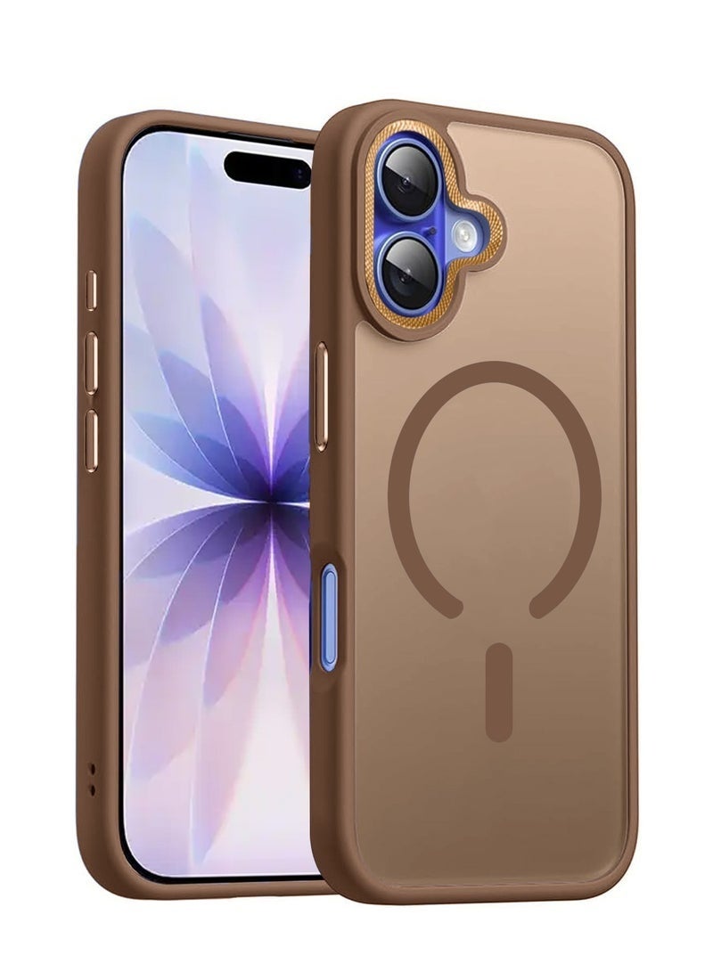 ELTRAZONE iPhone 17 5G 2025 Hard Silicone Hybrid Translucent Case | Slim Stylish Magnetic MagSafe Compatible Shockproof Protective Cover with Drop Protection & Scratch Resistance (MCMPMN) - Brown - Image 1
