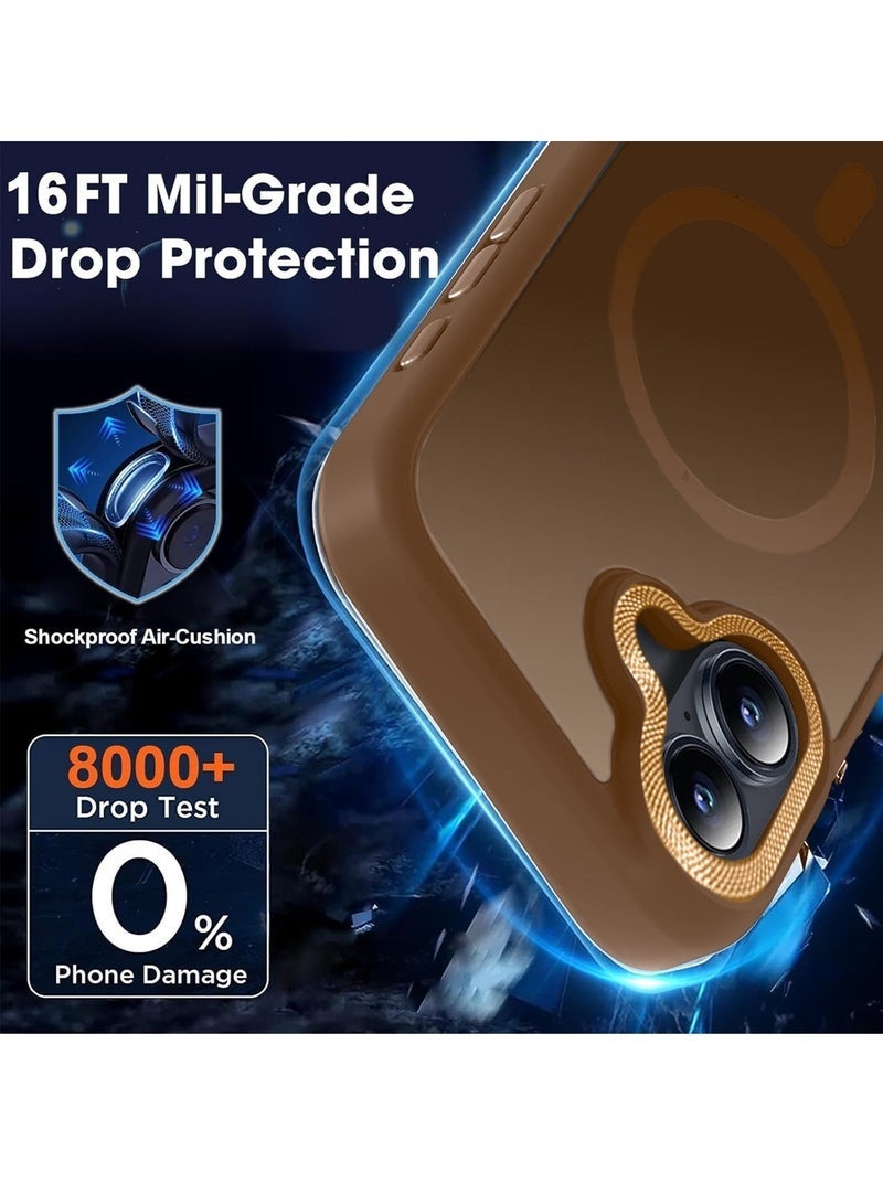 ELTRAZONE iPhone 17 5G 2025 Hard Silicone Hybrid Translucent Case | Slim Stylish Magnetic MagSafe Compatible Shockproof Protective Cover with Drop Protection & Scratch Resistance (MCMPMN) - Brown - Image 2