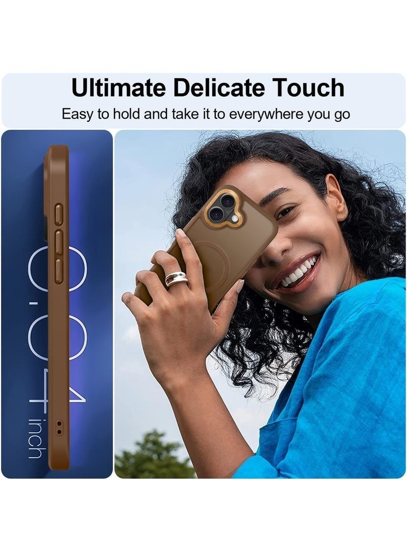 ELTRAZONE iPhone 17 5G 2025 Hard Silicone Hybrid Translucent Case | Slim Stylish Magnetic MagSafe Compatible Shockproof Protective Cover with Drop Protection & Scratch Resistance (MCMPMN) - Brown - Image 3