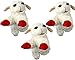 HDP Lambchop Plush Dog Toy 10 with Squeaker ColorWhite SizeSet of 3 - Image 3