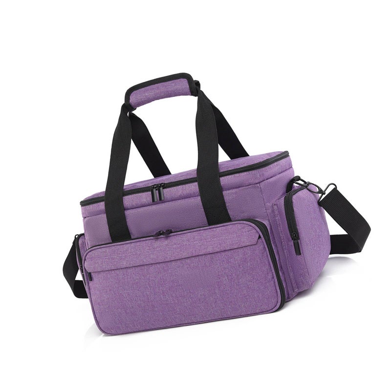 Purple Spill Proof Cosmetic Travel Bag With Removable Dividers Large Capacity Toiletry Organizer - Image 2