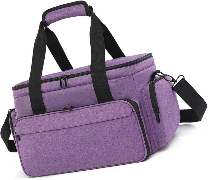 Purple Spill Proof Cosmetic Travel Bag With Removable Dividers Large Capacity Toiletry Organizer - Image 1