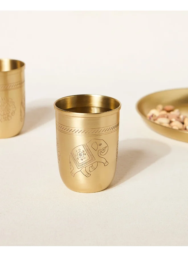 Chumbak Royal Tusker Brass Tumbler,  350ml | Palace Memoirs