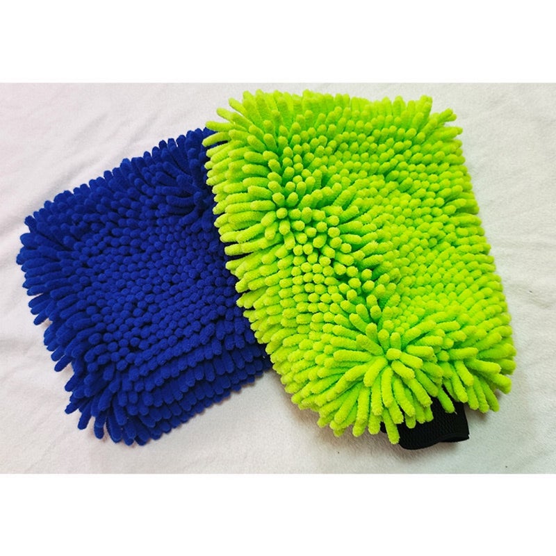 Chenille Microfiber Car Wash Mitt Thick Dual-use Red 