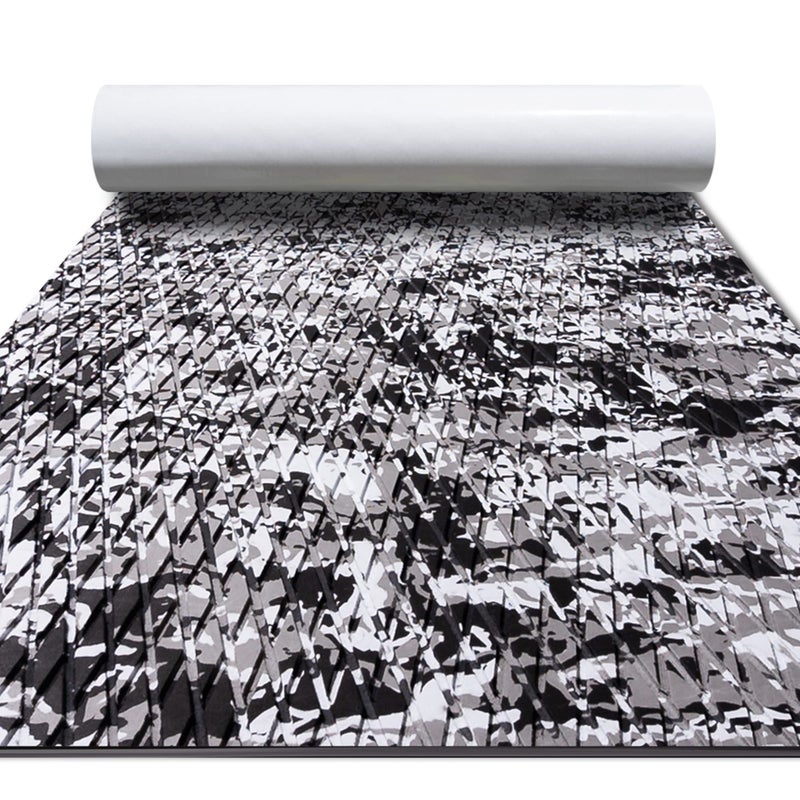 FOCEAN Boat Flooring EVA Foam Boat Decking Camo Marine Flooring Self-Adhesive Marine Mat for Motorboat RV Yacht Kayak, 94.5''x 15.7'', Snow Camo - Image 1