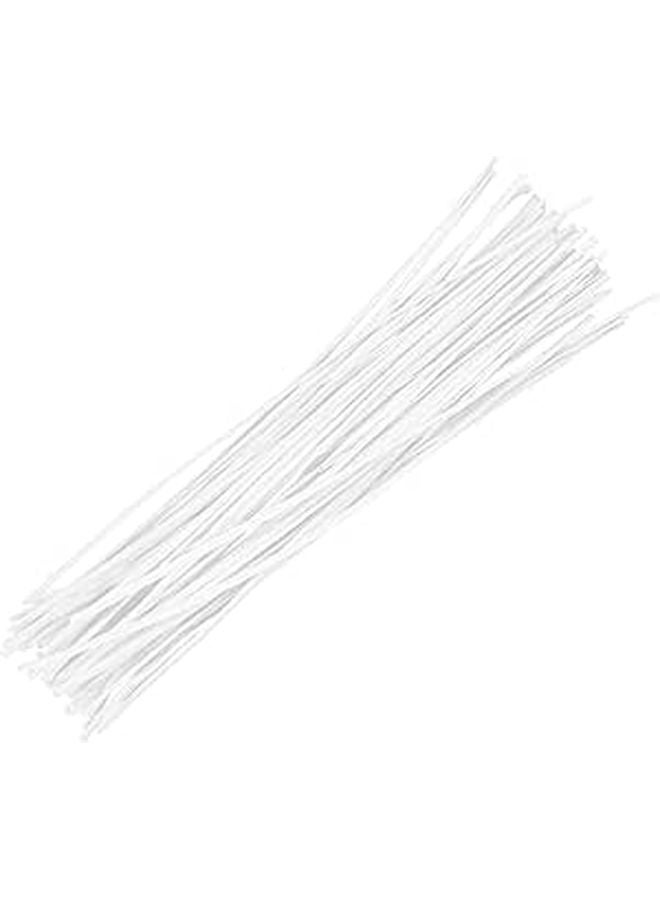 White Plastic Coated Iron Wire Ties 500pcs Reusable Cable Cord Organizer for Office Gardening Travel - Image 1