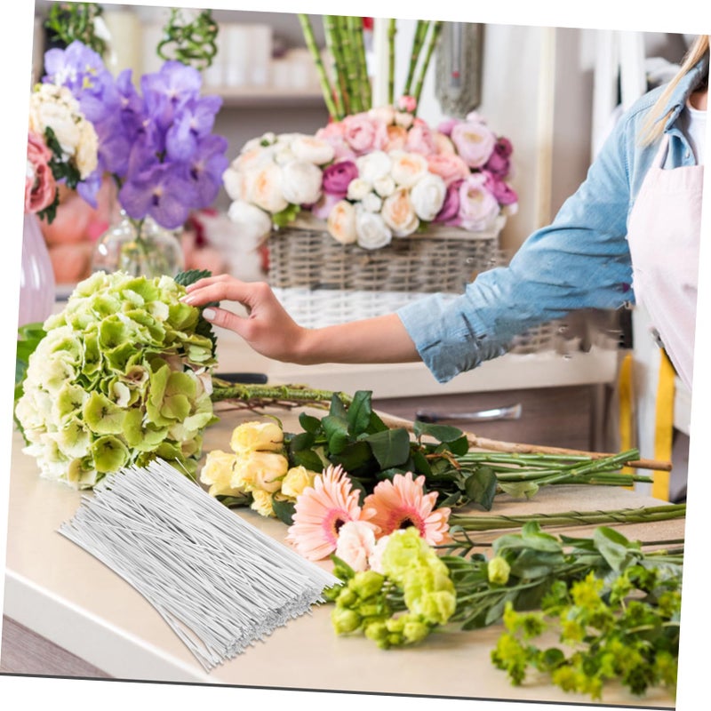 White Plastic Coated Iron Wire Ties 500pcs Reusable Cable Cord Organizer for Office Gardening Travel - Image 5