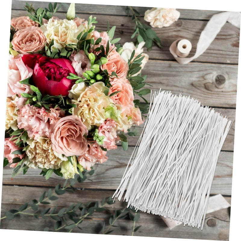 White Plastic Coated Iron Wire Ties 500pcs Reusable Cable Cord Organizer for Office Gardening Travel - Image 4