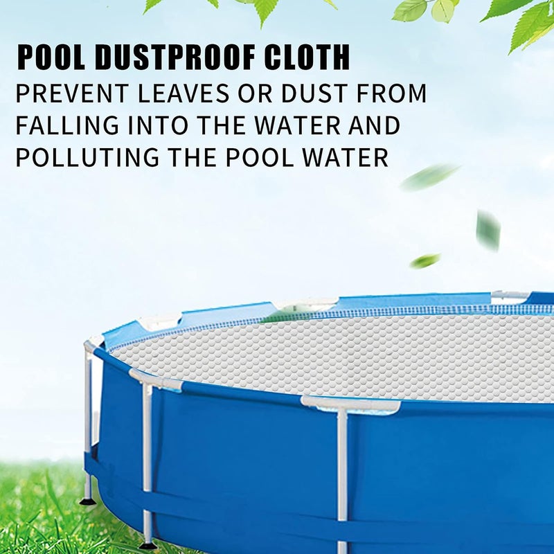 woobles 4-15ft Solar Pool Cover, Round Cover for Above Ground In-Ground Frame Swimming Pools Inflatable Pool,Reduce Water Evaporation Keep Warm Rainproof Dust Protector (7.9ft, Silver), 001 - Image 4