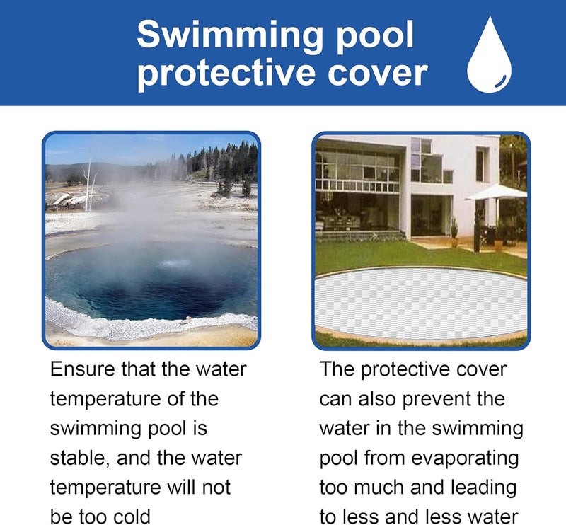 woobles 4-15ft Solar Pool Cover, Round Cover for Above Ground In-Ground Frame Swimming Pools Inflatable Pool,Reduce Water Evaporation Keep Warm Rainproof Dust Protector (7.9ft, Silver), 001 - Image 5