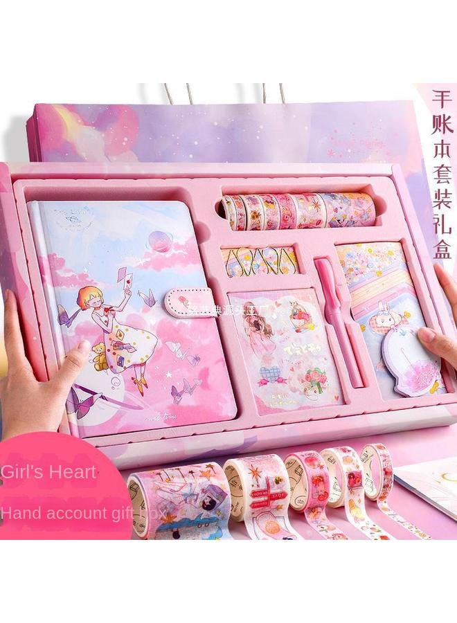 Bluejw Net Red Hand Ledger Suit Girl's Heart Cute Gift Box Full Set Of Tools Children's And Girls' Toys Hand Ledger Net Red Plain - Image 2