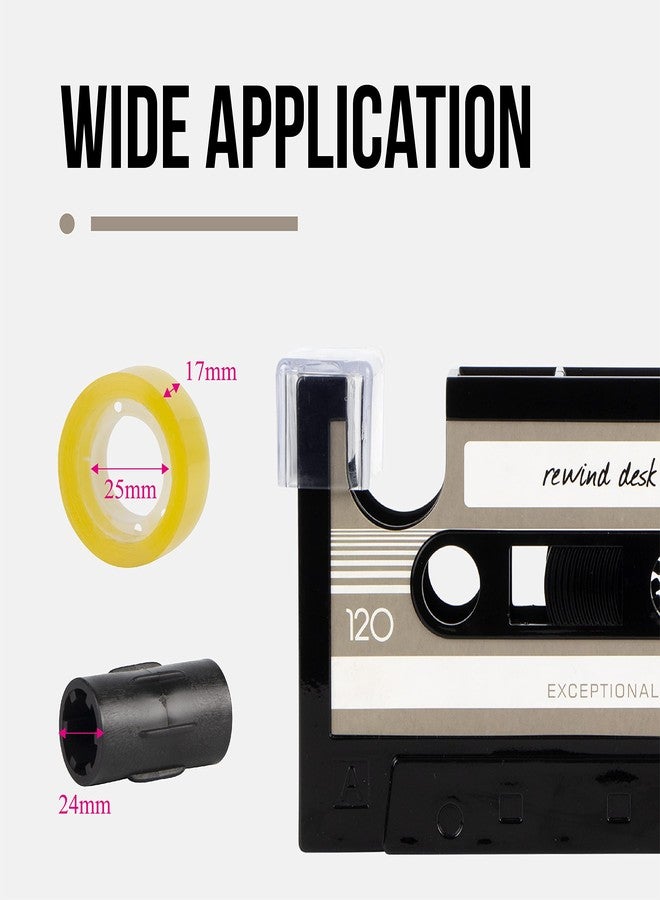 Aobopar Retro Cassette Tape Pen Holder, 80's Desk Accessories, Funny Cute Tape Dispenser (Grey) - Image 2