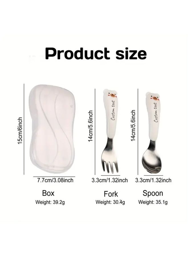 Personalized Laser Engraved Cutlery Set Pink Spoon Fork Gift For Christmas Birthday - Image 4