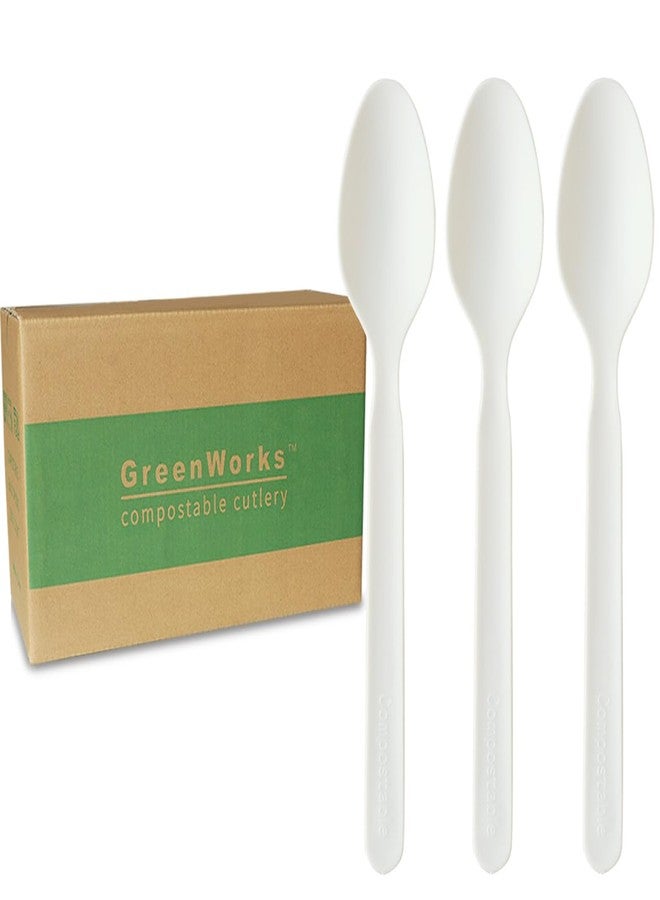 Greenworks ملاعق قابلة للتحلل من جرين ووركس 1000، معتمدة من BPI، سلسلة كبيرة 7" - Image 1