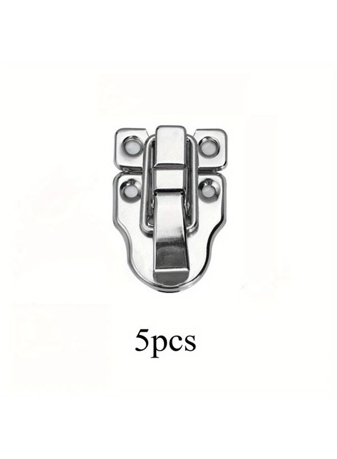 5pcs Silvery Vintage Jewelry Box Hasps Drawer Latches Decorative Suitcase Hardware - Image 1