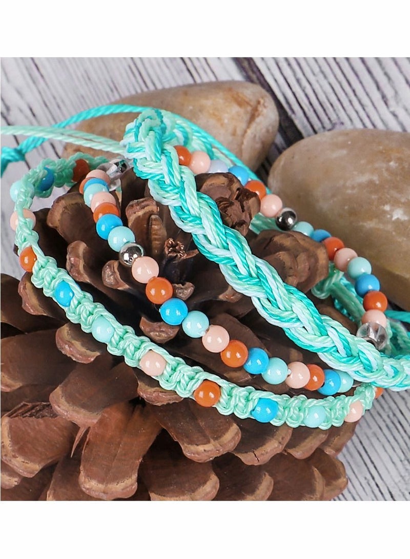 Bracelets Braided Stretch Friendship Rop Set 24 Pcs Adjustable Wave Strand Bracelet Summer Anklet Thread Jewelry
