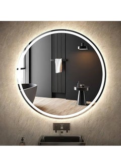 Illuminated bathroom mirrors, 55 cm diameter.