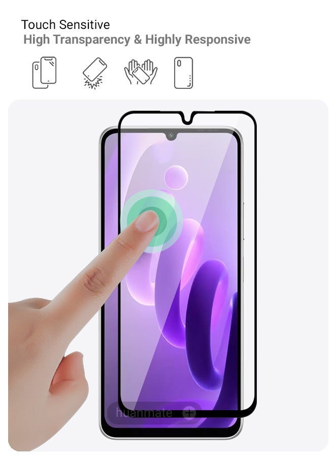 huanmate 2 Pieces itel City 100 Screen Protector – Premium Edge to Edge Tempered Glass, High Transparency, Delicate Touch, Anti-Explosion, Smooth Arc Edges, Easy Installation - Image 4
