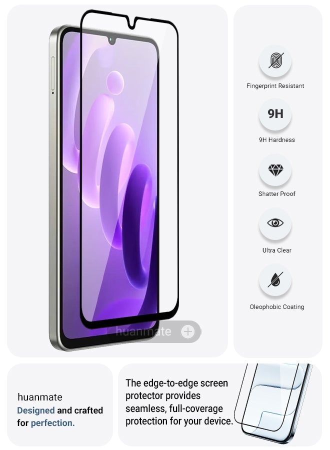 huanmate 2 Pieces itel City 100 Screen Protector – Premium Edge to Edge Tempered Glass, High Transparency, Delicate Touch, Anti-Explosion, Smooth Arc Edges, Easy Installation - Image 2