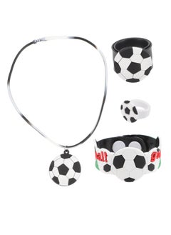 Generic 1 Set Children's Football Party Bag, Sports Necklace, Rings for Children Boys, Football Badge Slap Bracelets, Football Give Aways Children's Birthday Party Gift  - Image 1