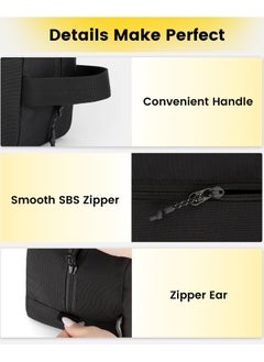 KHAJUL Toiletry Bag Hanging Dopp Kit for Men, Water Resistant Shaving Bag with Large Capacity, Travel waterproof  (Black)  - Image 3
