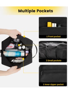 KHAJUL Toiletry Bag Hanging Dopp Kit for Men, Water Resistant Shaving Bag with Large Capacity, Travel waterproof  (Black)  - Image 4