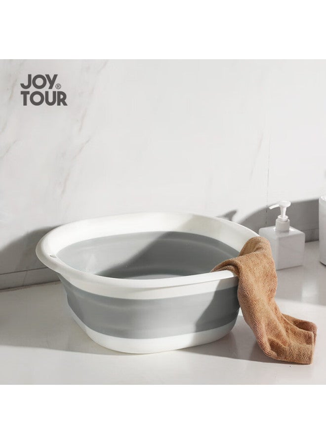 JOY TOUR Joytour Portable Folding Basin For Travel, Kitchen And Bathroom, Collapsible Water Basin For Foot Soaking, Gray Medium Size  - Image 1