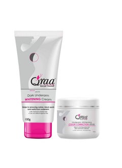 Qraa Underarm Kit For Dark Underarms |For Uneven Skin Tone And Dark Underarms |Paraben Free | For Dark Body Parts Like Neck, Ankles, Knuckles, Armpits, Thighs, Elbows & Underarm ( 350Gm ) Pack Of 2  - Image 1