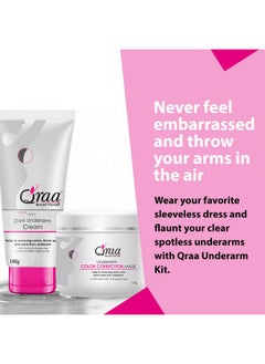 Qraa Underarm Kit For Dark Underarms |For Uneven Skin Tone And Dark Underarms |Paraben Free | For Dark Body Parts Like Neck, Ankles, Knuckles, Armpits, Thighs, Elbows & Underarm ( 350Gm ) Pack Of 2  - Image 2