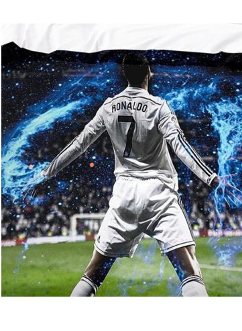 3pc creative 3d printing creative printing 1 quilt cover 2 pillowcases fashion set football star Ronaldo - Image 3