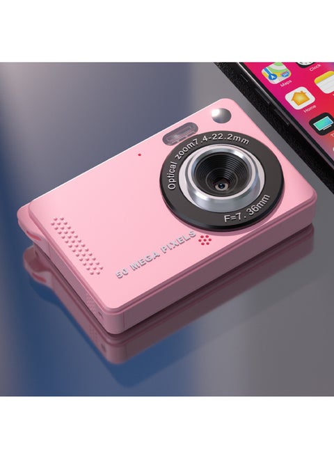 HD Digital Camera Ccd Student Party Retro Home Old-fashioned Camera Campus Card Machine Video Camera-color:M08 Pink-HD Large Screen